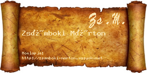 Zsámboki Márton névjegykártya